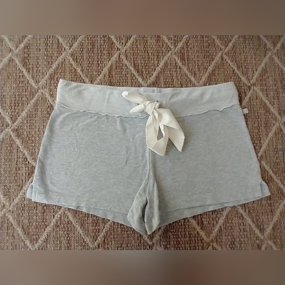 Low Rise Short Shorts Yoga/ Athletic Adjustable White Satin Bow - Picture 5 of 16